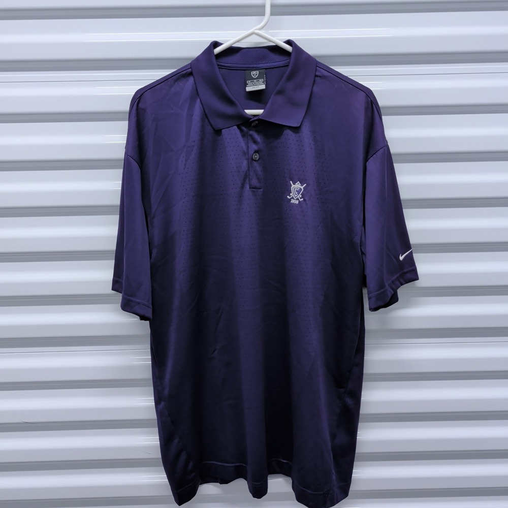 Nike Golf XL Mens Purple Dri-FIT Perforated Mesh Polo Shirt 1898 Crest Logo — photo 2